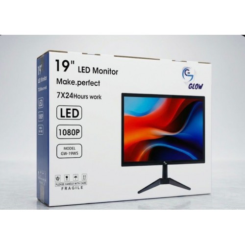 GLOW 19 İNCH LED MONİTÖR HDMI+VGA HOPARLÖRLÜ KUMANDALI